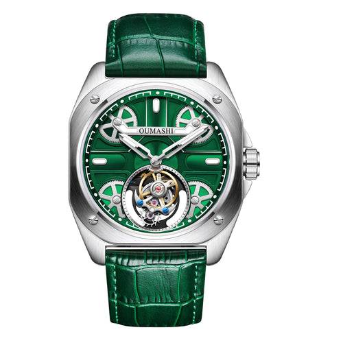 43mm diameter manual tourbillon movement made of sapphire, glass, stainless steel material