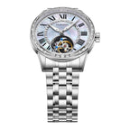 43mm diameter automatic tourbillon movement made of sapphire, glass, stainless steel material