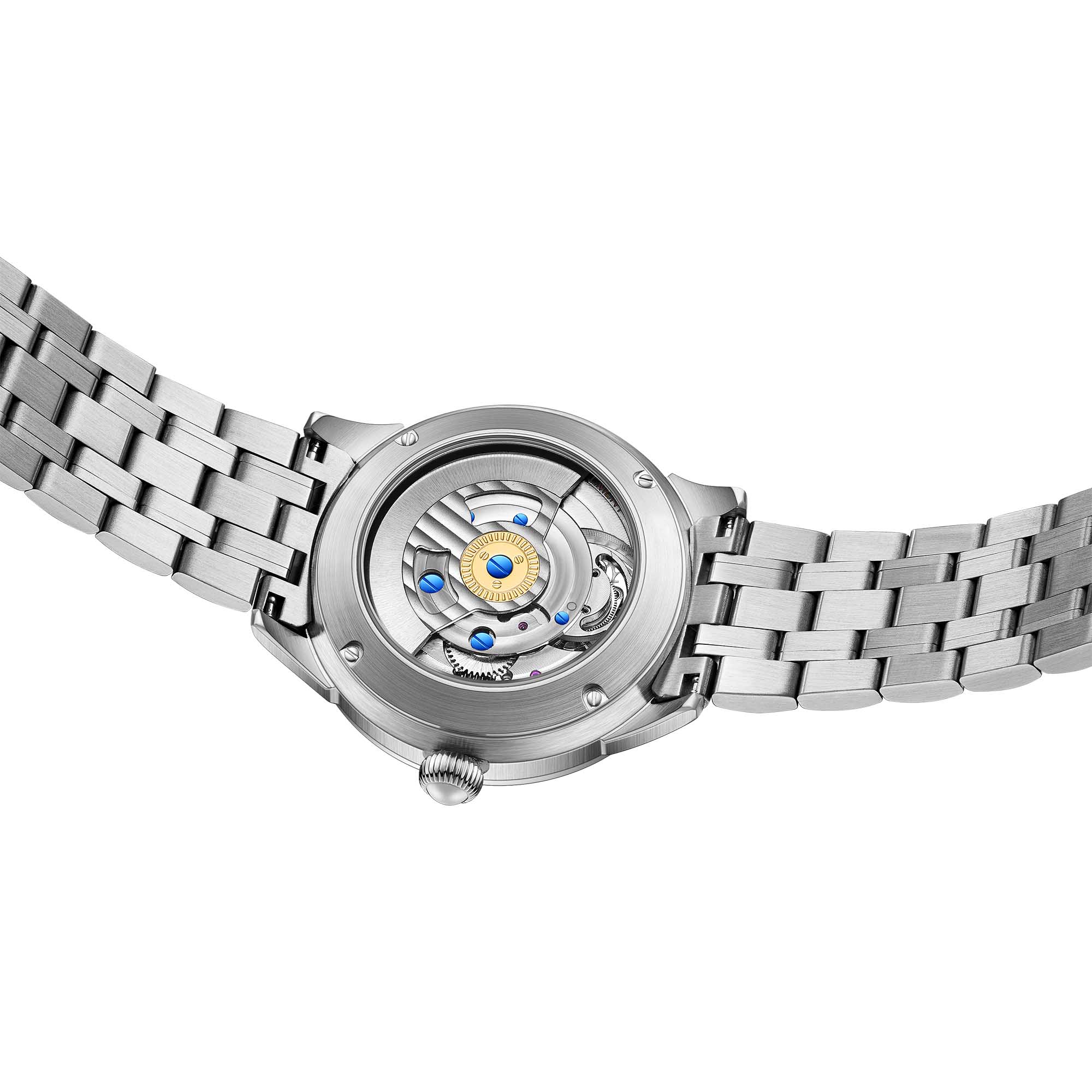 43mm diameter automatic tourbillon movement made of sapphire, glass, stainless steel material